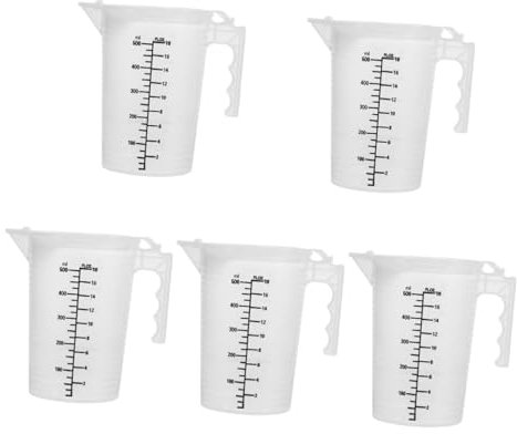 Alipis 5 Pièces tasse à mesurer en plastique Récipient à mesurer Tasse graduée tasses à mesurer grandes tasse à café avec balance tasse de mesure d'huile gobelet doseur pp Réutilisable