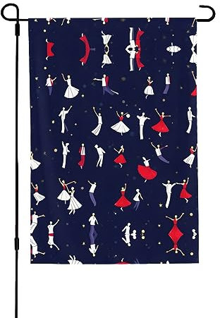 Drapeau de jardin double face pour salle de bal - Motif danse - 71,1 x 101,6 cm - Drapeaux pour décoration de pelouse