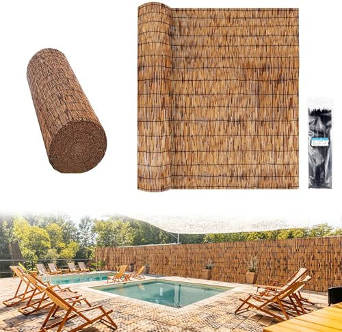 Recinto di Canne 50 60 70 80 90 100 110 120 130 Cm Recinzione in bambù, Schermo Privacy Decorativo per Recinzione Giardino Cortile Divisorio - Intrecciata A Mano(80x600cm(2.6x19.7FT))
