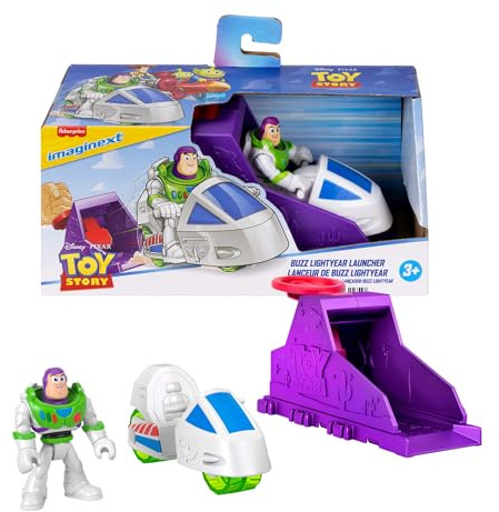 Fisher-Price Imaginext con lanciatore, personaggio da 15 cm e veicolo giocattolo, ispirato a Disney e Pixar Toy Story (i personaggi possono variare), JKW24
