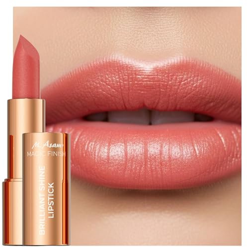 M. Asam MAGIC FINISH Brilliant Shine Lipstick Sunset Coral (4g) – Langanhaltender Lippenstift Mit Hyaluron & Jojobaöl, Cremige Lippenpflege Mit Farbe & Schimmerndem Hochglanz-Finish