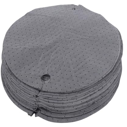 Depisuta 25 Tamponi Assorbenti per Parte Superiore del Fusto, 55 Cm di Diametro, Tamponi Assorbenti per Olio a Forte Assorbimento per Fusti da 55 Galloni, Tappetini Assorbenti per Acqua,