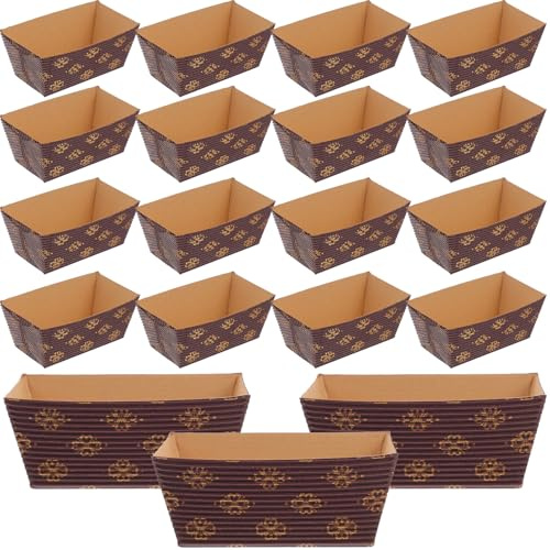 KICHOUSE Stampi per Plumcake in Carta Monouso Rettangolari 50 Pezzi, Teglie da Forno Antiaderenti Resistenti Alte Temperature, per Cottura Pane, Dessert e Feste in Casa