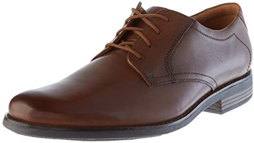 Clarks Becken Lace, Zapatos de Cordones Brogue para Hombre, Piel marrón Oscura, 42.5 EU