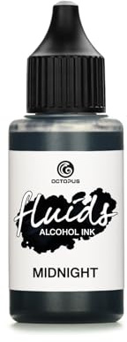 30ml Fluids Alcohol Ink MIDNIGHT, Tinta al alcohol para Fluid Art y Resin Art, resina epoxi, negro