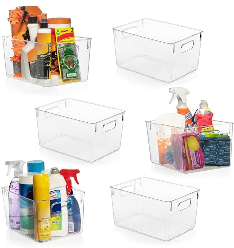 CLEARSPACE Plastic Storage Bins – Perfect Kitchen Organization or Pantry Storage – Fridge Organizer, Pantry Organization and Storage Bins, Cabinet Organizers