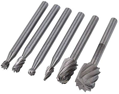 Rotary Tool Polishing Wheel Head 6PCS HSS Rotary Multi Tool Burr Routing Router Bit Mill Attachment Compatible