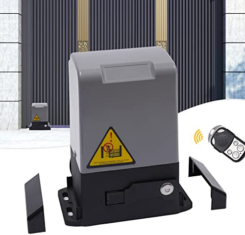 Elektrischer Schiebetorantrieb Toröffner 370W 600 kg Fernbedienung Garagentor Rolltor Schiebetor mit 2 Fernbedienungen