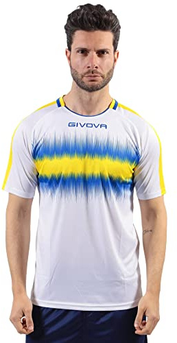 Givova Unisex Shirt Radio t Shirt, Jaune/Bleu Clair.,