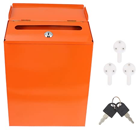 LIFKOME 1 Set Briefkasten Wandhalterung Briefkästen Außen Briefkasten Einwurf Briefkasten Briefkasten Mit Schloss Wandbriefkasten Schloss Briefkasten Wand Postbehälter Orange Dekorieren