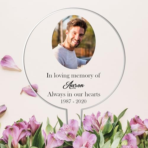 Personalised Memorial Acrylic Grave Stakes - Custom Plaque for Loved Ones Heartwarming Memorial Tribute for Ground Placement (Plain)