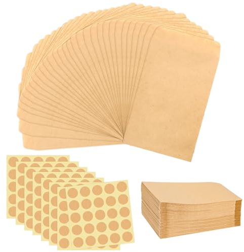 VMUTGA 200 Stück Papiertüten Klein, Samentütchen Braun Flachbeutel Kraftpapier Tüten Minitüten zum Befüllen Mini Kraftpapiertüten Geschenktüten für Süßigkeiten Blumensamen Münzen Schmuck (10 * 6cm)