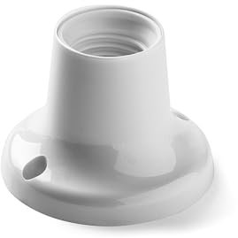 Portalampada E-27 dritto, attacco semplice, realizzato in materiale durevole; ideale per lampade di tutti i tipi in casa e ufficio.