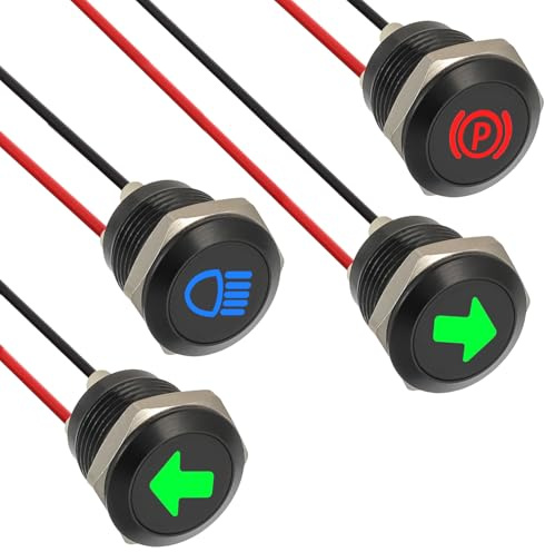 JAMHER 4 Pack 12mm Waterproof LED Indicator Light Small