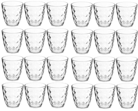 Lots De 24 Gobelets En Verres 25 Cl | Verres à Eau Martelés | Fabrication Française | Empilables | Tous Usages