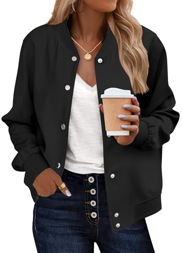 Zeagoo Bomber Jacket Women Varsity Jackets 2026 Fall Baseball School Outfits Lightweight Casual Moto Biker Work Outwear