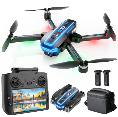 GPS Drone with 4K HD Camera for Adults,4.5 inch HD Screen on Remote Controller,FPV RC Drones with Auto Return, Follow Me and Lightweight,2 PCS Batteries for Long Flight Time,Easy Fly Quadcopter for Beginners,Under 250g