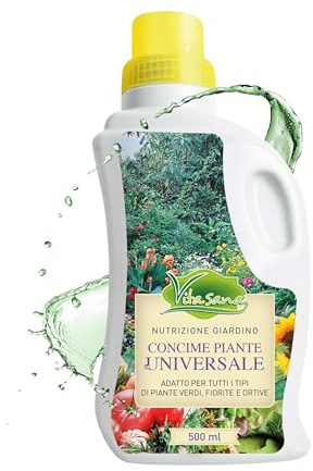 VitaSana Concime Piante Universale – Fertilizzante Liquido con Microelementi per Piante Verdi, Fiorite e Orto - Nutrizione Completa per Giardino e Vaso (500 ml)