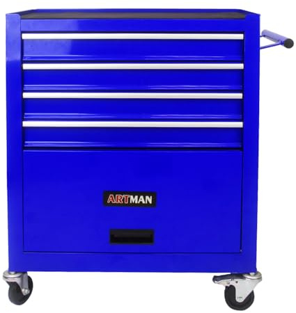 LULUINSHINE 4 DRAWERS MULTIFUNCTIONAL TOOL CART WITH WHEELS-BLUE