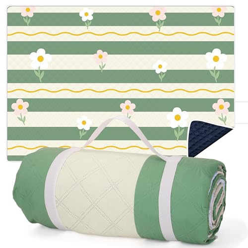 LARUTAN Tapis de pique-nique XXL, imperméable, 200 x 300 cm, design provençal, tapis de pique-nique extra-large, rembourré et isolé, lavable, sans sable, pour camping, jardin et extérieur