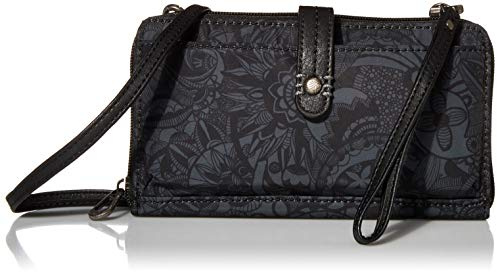 Sakroots Women's Eco-Twill Large Smartphone Crossbody Bag, Black Spirit Desert, One Size