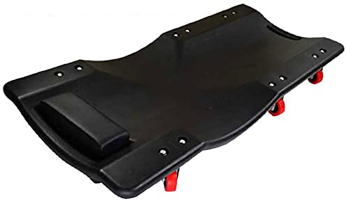 36INCH Repair Low Profile Automotive Creeper Med Vadderad Nackstöd, Mjukt Läderhuvudstöd Och Djup Verktygslåda, Mekaniker Plast Creeper, Ergonomiska Dollyhjul (Color : Red, Size : Standard)