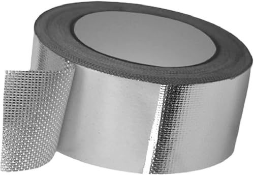 Zijmat Professional Adhesive Tape for Sound Deadening Installation Finishing Sealing, Reinforced Aluminum Foil Tape (Silver Rip-Stop), 2.0 in Widen 6.0 Mils Thickness