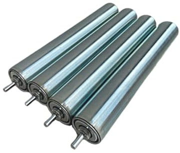 Set of 4 Conveyor Rollers I 1.5Ø 10BF Galvanized Steel Rollers Conveyor I Support Steel Roller for Roller Stand I Roller for Woodworking I Conveyor Replacement Roller