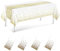 Ruikdly 4 Stück Weiß und Gold Party Tischdecken Wasserdicht Einweg Tischdecke Tischdecke Bierzeltgarnitur 137 x 274 cm Rechteckig Tischtuch Geeignet für Party, Kindergeburtstag, Hochzeit, Weihnachten