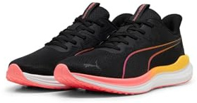 PUMA Unisex Adults Reflect LITE Road Running Shoe, PUMA Black-Sun Stream, 4.5 UK