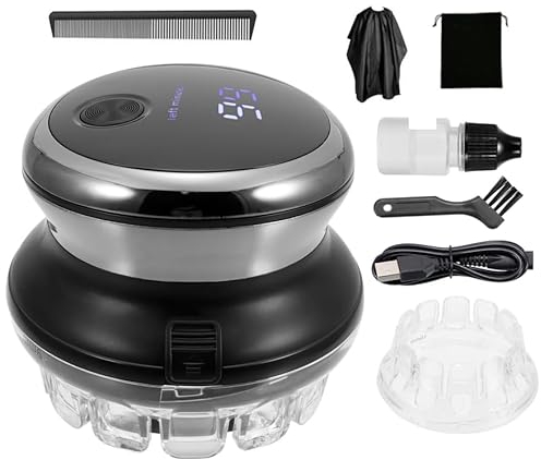 ALLOMN Tondeuse à cheveux pour homme, rechargeable à tête rasée, tondeuse circulaire sans fil, kit de coupe de cheveux portable, machine à épiler électrique pour hommes, adultes et enfants