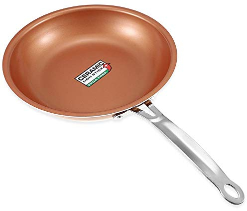 Stekpanna kopparpanna Nonstick stekpanna aluminium, stekpanna med keramisk beläggning, stekpanna, omelettkompatibel 24 cm (9,44 tum), koppar, 24 cm stekpanna interesting