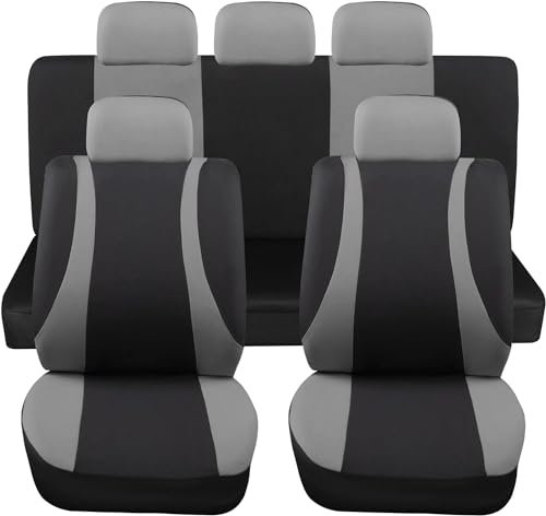 Susy Shop Coprisedili Auto Universali Kit Coprisedile Anteriore e Posteriore Confortevole E Traspirante, Fodere Protezione Per Sedili Utilitarie Medie Piccole, No Suv (LS10-GRIGIO)