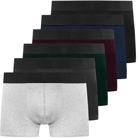 YouShow Calzoncillos Hombre Algodón 6/12 Pack Boxer Ropa Interior Hombre | 95% Algodón, suave y agradable para la piel, ajuste cómodo, evita que las piernas se enrollen, diseño sin etiquetas