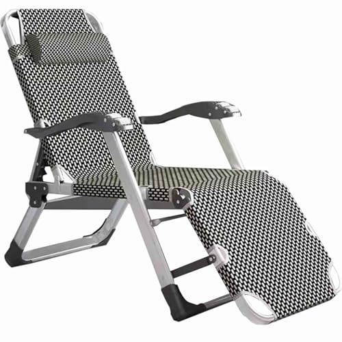 Multi-Adjustable Folding Chair, Simple Load-Bearing Recliner, Balcony Leisure Beach backrest, Breathable and Lightweight Garden Lounger for Lunch Breaks and naps Suitable for Most People