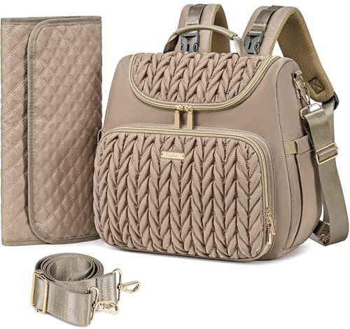 Tealari 4 in 1 Convertible Diaper Bag Backpack,Waterproof Baby Diaper Bag with Changing Pad,Converts into Baby Tote Bag,Diaper Backpack,Stroller Bag and Crossbody Diaper Bag