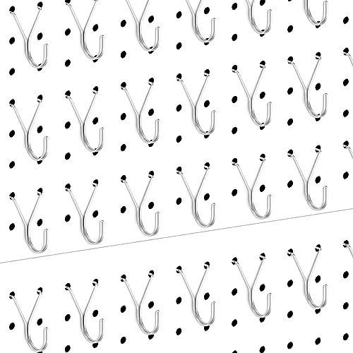 Diheohg Crochets pour Panneaux PerforéS, Crochets en J ArgentéS pour Accrocher des, des Articles de Vente au DéTail, S'Adaptent à Panneaux PerforéS 1/8 Po 3/16 Po, Paquet de 40