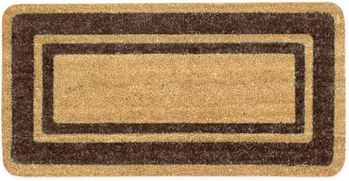 Generico Zerbino Tappeto Cocco Antiscivolo 100% Fibra Naturale Elegante Robusto Ingresso (MARRONE, 70x140 Cm)