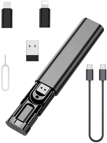 Juego de Adaptadores USB-C 6 en 1 con Estuche 60W Carga Rápida Adaptador USB C 6 Combinaciones (/USB-A/Micro-USB), Ranura SIM Material TPE+ABS para 16/15/14 Pro MAX Galaxy S24 Huawei