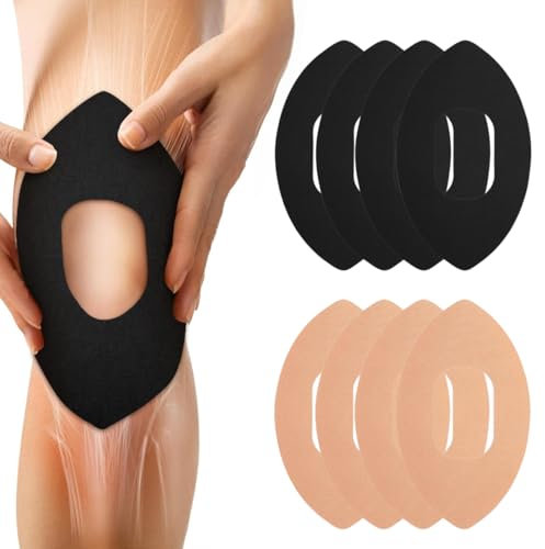 NHQZ 8pcs Bandes de Kinésiologie Prédécoupées pour Genoux Imperméables,Tape de Kinesiologie élastiques et Imperméablesélastiques pour douleurs au genou,Pour Le Fitness, Le Cyclisme