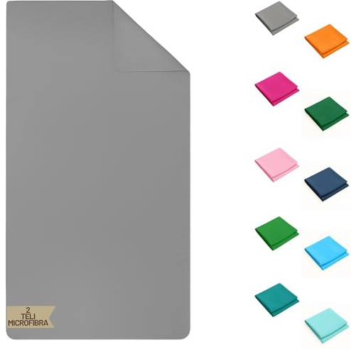 SONIT- 2 Teli Mare Grigio Chiaro in Microfibra Ultra Leggero 90x160 cm, Asciugamano Spiaggia ad Asciugatura Rapida, Compatto e Assorbente, Ideale per Viaggio, Palestra e Piscina, Morbido e Salvaspazio