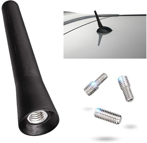 Autoantenne 6.5CM Universal Gewinde Kfz Dachantenne Mit 3 Schrauben (M4, M5, M6) Zubehör Dauerhaft Autozubehör für den FM/AM Radioempfang