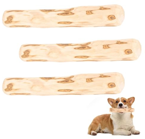 YALiya 3 Piezas Palo de Cafe para Perro, Perro Cachorro Masticar Palo, Mordedor Natural Perro, Masticable de Madera de Café para Perros, Apto para Cachorros y Perros Pequeños y Medianos