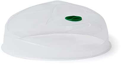 QLUX Mikrowellen-Abdeckhaube, transparent, leicht zu greifen, 24,5 cm, BPA-frei, spülmaschinenfest