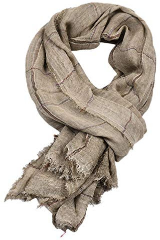 WSLCN Herren Schals Chic Weich Dünn Business Freizeit Herrenschal Fransen B Khaki 175cm