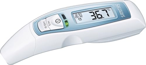 sanitas 6-in-1 Multifunktions Thermometer SFT 65 digital Stirn Ohr Objekt Datum Uhrzeit Fiberalarm