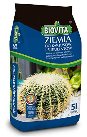 BIOVITA 5 l de cactus et plantes succulentes, substrat spécial multi-composants, terreau végétal prêt à l'emploi