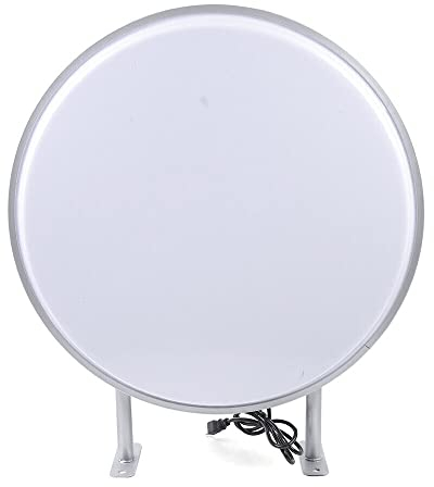 SHZICMY 60cm LED Leuchtkasten Rund Doppelseitig Beleuchtetes Werbeschild Wasserdicht Acryl Aluminium Rahmen Cool White
