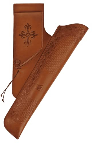 elToro Prime Brea - Seitenköcher aus hochwertigem Glattleder, hohe Qualität für Pfeil und Bogen, Mittelalter, Parcours, 3D (Faded)