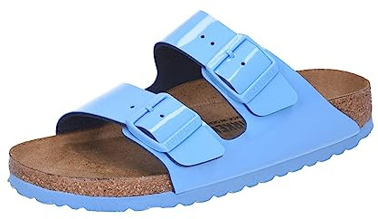 BIRKENSTOCK Arizona Vegan Slides Sandales pour femme Vert, Sky Blue 1024105, 36 EU